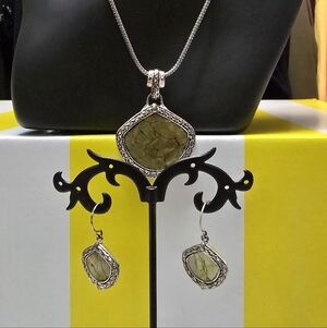 Elegant Monet Pendant Necklace Earrings Set #256